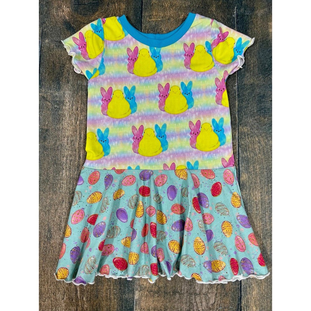 Urban Threadz Kidz Girls Size 6/7 Easter Peeps Peplum Top!
